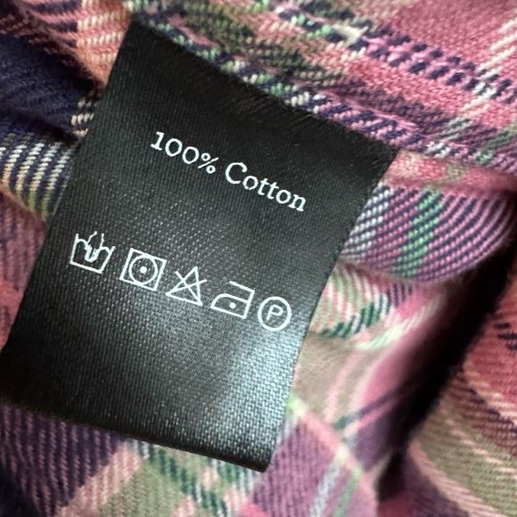 LE SUPERBE Rhinestone Collar Flannel Plaid Button Down Shirt | Cowgirl | Pink 2 - Picture 5 of 11